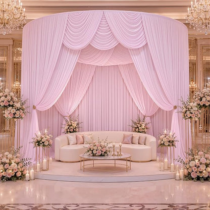 10ftx10ft Wrinkle Free Light Pink Backdrop Curtains - Image 7