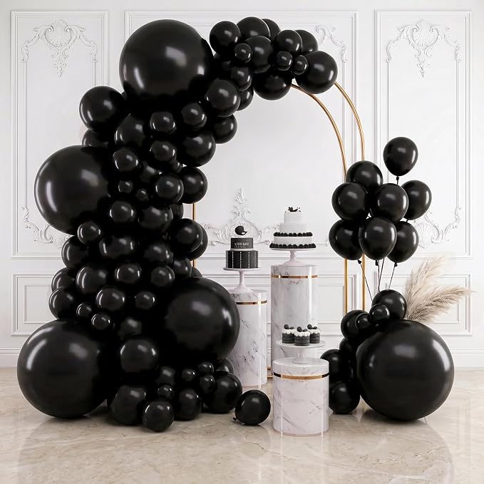 RUBFAC Balloons Black Balloon Arch by RUBFAC