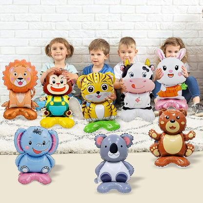 8 Pc Standing Cute Animal Foil Balloons - Image 7