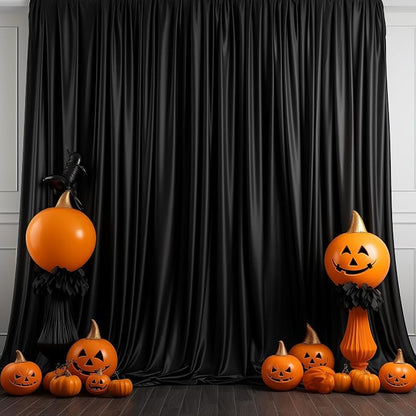 Black Backdrop Curtain for Wedding Parties Backdrop Drapes 10x8FT | Wrinkle - Image 5