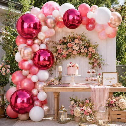 Burgundy Red Round Foil Balloons - Image 6