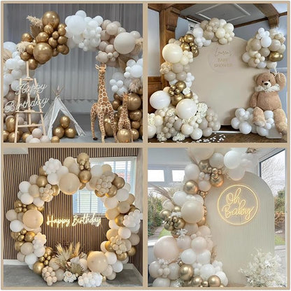 412pcs Sand White Gold Balloon Arch Kit, 18 12 10 5 Inch Different Size White - Image 8