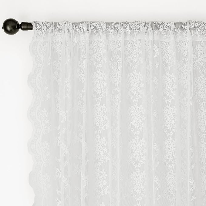 Anmao Vintage Lace Curtains 108 Inches Long 2 Panels Set, Romantic Elegant - Image 6