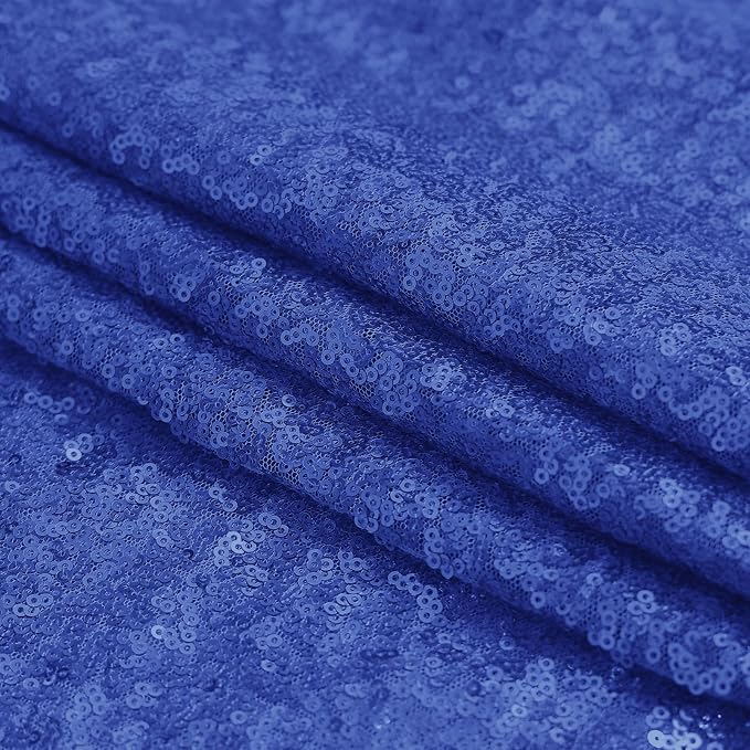 Sugargirl Royal Blue Sequin Backdrop Curtain 4 Panels 2FTx8FT Glitter Royal - Image 8