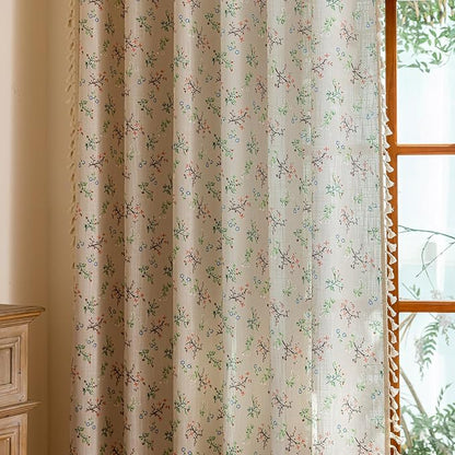 ENJOYBRIDAL Floral Bedroom Curtains 84 Inch Length 2 Panels Set Farmhouse Semi - Image 8