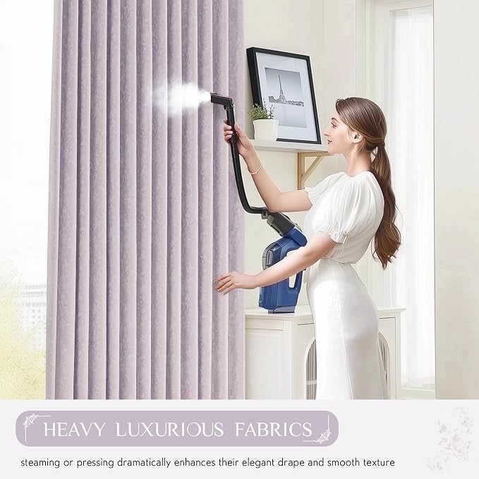 Beauoop Purple Floral Jacquard Blackout Curtains - Image 7