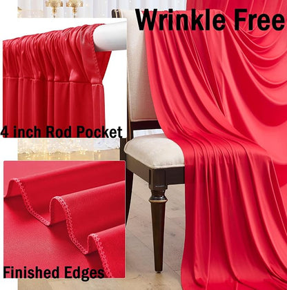 12ft x 10ft Red Backdrop Curtains - Image 2