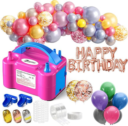 Balloon Pump Electric, Portable Balloon Inflator, Dual Nozzle 110v 600w by ZEUSRAY