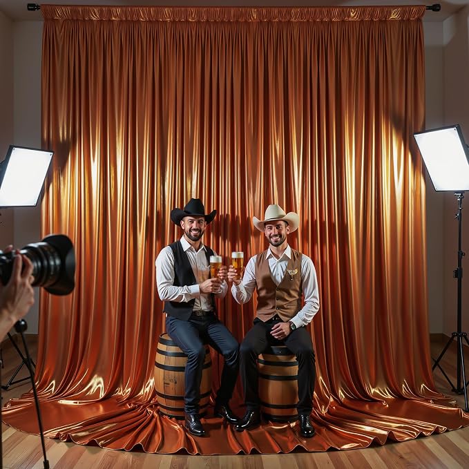 40x10ft Terracotta Glitter Backdrop Curtain - Image 7