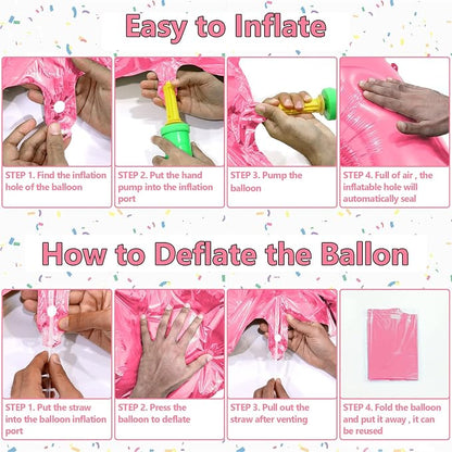 40 Inch Giant Hot Pink Number Balloon, Mylar Foil Helium Hot Pink Balloons - Image 4