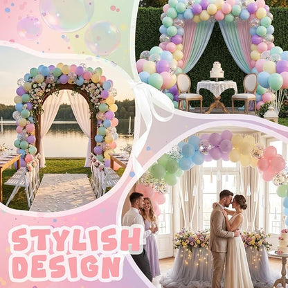 Civaner 48 Pieces Pastel Balloons Bulk 12 Inch Macaron Rainbow Confetti Latex - Image 6