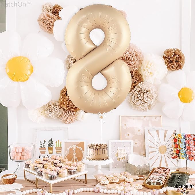 KatchOn Caramel Number 8 Balloon 40 Inch | Number 8 Balloons - Image 6