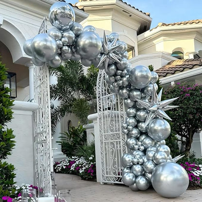 Sliver Balloons 110pcs 12 Inch Metallic Sliver Balloon - Image 6
