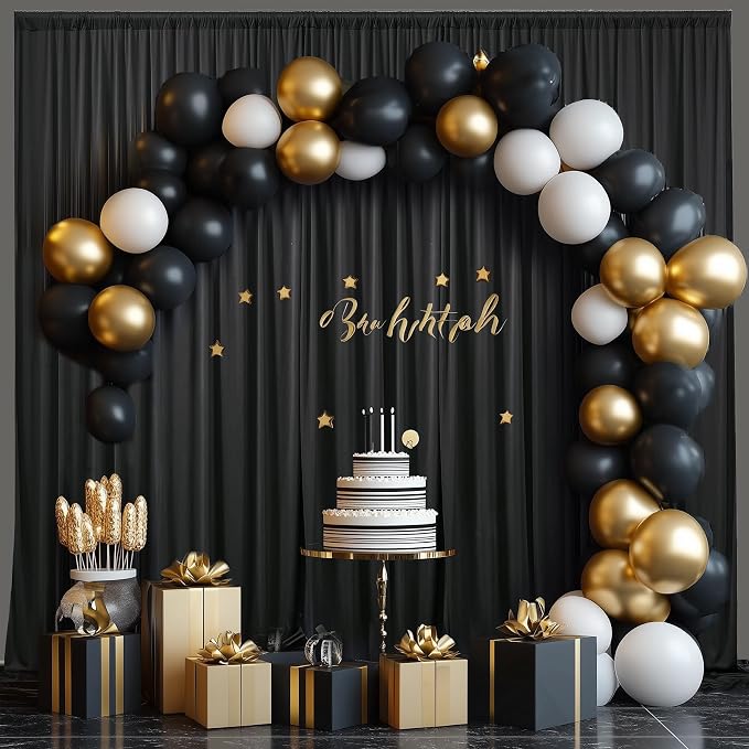 40×14ft Wrinkle Free Black Backdrop Curtain - Image 3
