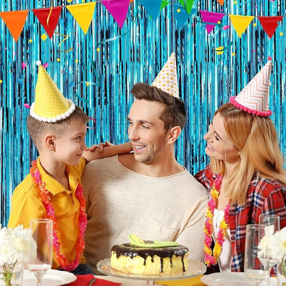 Crosize 8 Pack Blue Party Streamers Backdrop, 3.3 x 9.9 ft | Tinsel Foil Fringe - Image 7