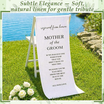 HunnmingRe Groom Mother Wedding Memorial Reserved Chair Sign Banner in Loving - Image 8