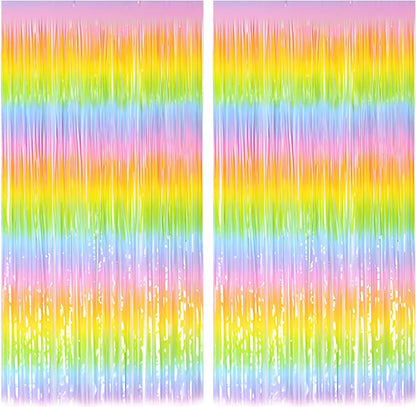 Gradient Pastel Foil Fringe Curtain - Image 7