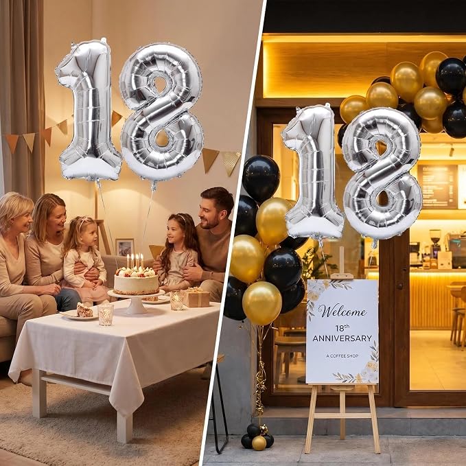 YPSelected 32 Inch Large Foil Helium Number Balloon Birthday Wedding Party 0-9 - Image 4