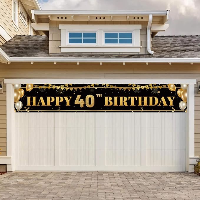 Large Happy 40th Birthday Decoration Banner, 40th Birthday Party Decorations - Image 6