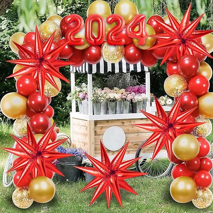 72 Pcs Red Star Balloons - Image 4