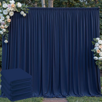 20 ft x 10 ft Wrinkle Free Navy Blue Backdrop Curtain by Outpain