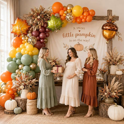 Fall Balloon Garland Arch Kit, Thanksgiving Burnt Orange Burgundy Balloons | - Image 2