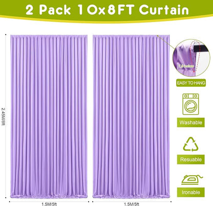 Lavender Purple Backdrop Curtain Drapes - Image 2