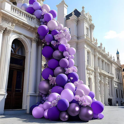 Purple Balloons 100 Pack 12 inch Extra Thick Metallic Pastel Dark Purple Party - Image 6