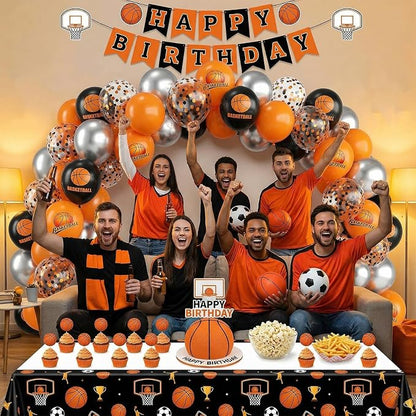 Black and Orange Balloons for Basketball Party Decorations | 12-inch orange - Image 5