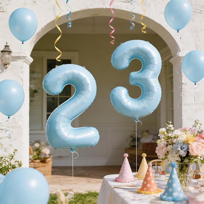 40 In Matte Blue Number Balloons Helium Foil Mylar Balloon Party Digital 2 | - Image 4