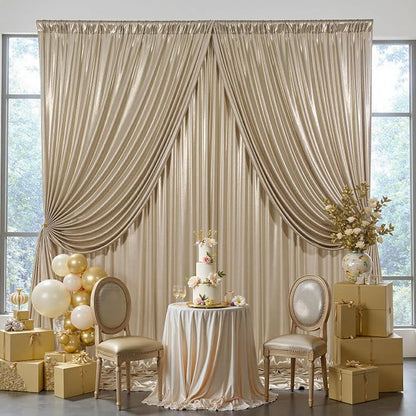 30ftx10ft Shimmer Champagne Sequin Backdrop Curtain - Image 8