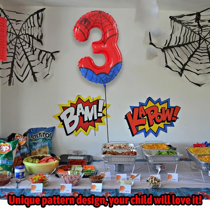 40 Inch Giant Spider Theme Number Foil Balloons - Image 5