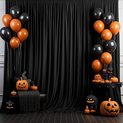 Black Backdrop Curtain for Parties Backdrop Drapes, 6 Panel 5x10FT - Image 6