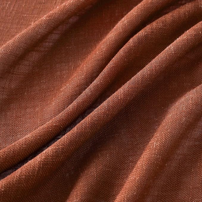 MIULEE Burnt Orange Fall Kitchen Curtains 24 Inches Long 2 Panels Farmhouse | - Image 5
