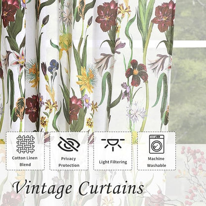 Schweek Boho Floral Curtains 96 Inches Long 2 Panels - Image 4