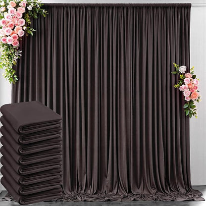 40 ft x 10 ft Wrinkle Free Brown Backdrop Curtain by Outpain