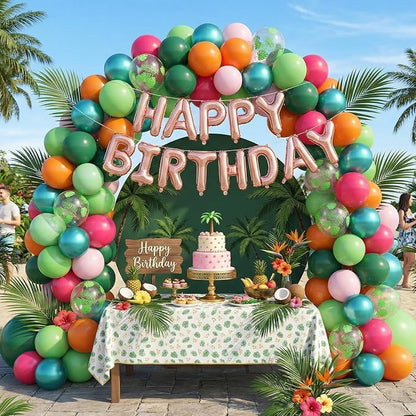 Rainbow Tropical Balloons for Summer Party Decorations | 12-inch pink - Image 7