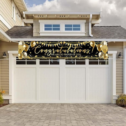 Graduation Decoration Banner Black and Gold Graduation 2026 Banner Sign Gold - Image 8