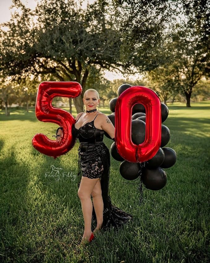 27 Balloon Number 40 Inch Red Balloons - Image 4