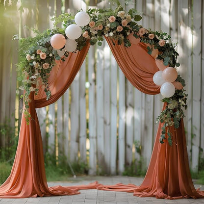 Wedding Arch Draping Fabric Backdrop Drapes 4 Panels, Terracotta | 28.7"x20FT - Image 5