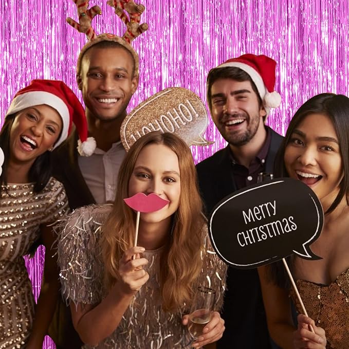 10 Pack Foil Curtain Backdrop Metallic Tinsel Foil Fringe Curtains Photo Booth - Image 6