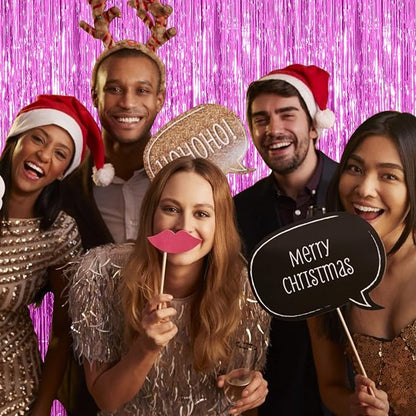 10 Pack Foil Curtain Backdrop Metallic Tinsel Foil Fringe Curtains Photo Booth - Image 6