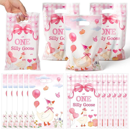 ANGOLIO One Silly Goose Party Favor Bags, Flowers Balloon Themed Party by ANGOLIO