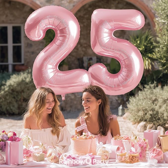 RainbowQ Pink 24 Balloon Number 40 Inch 0-40 Foil Large Balloons | Big Mylar 24 - Image 5