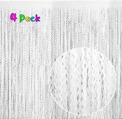 4 Pack White Door Streamers Foil Backdrop - Image 2