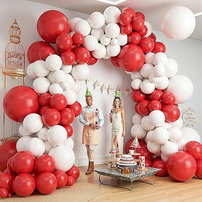 412Pcs Red and White Balloon Garland Arch kit, 18 12 10 5 Inch Different Size - Image 7