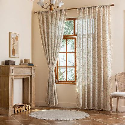 ENJOYBRIDAL Floral Bedroom Curtains 84 Inch Length 2 Panels Set Farmhouse Semi - Image 5