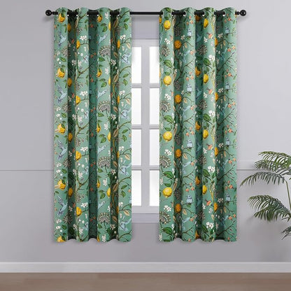 Topfinel 48 Inches Long Short Sage Green Blackout Curtains - Image 2