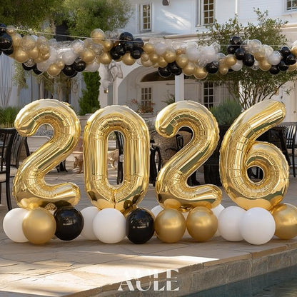 AULE 40 Inch Light Gold 25 Balloon Number Foil 0-9 Birthday Big Numbers | - Image 5