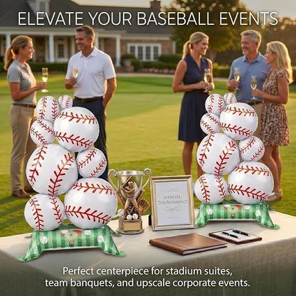 Giant 43-Inch Self-Standing Baseball Foil Balloons, Reusable 3D Mylar Column - Image 7